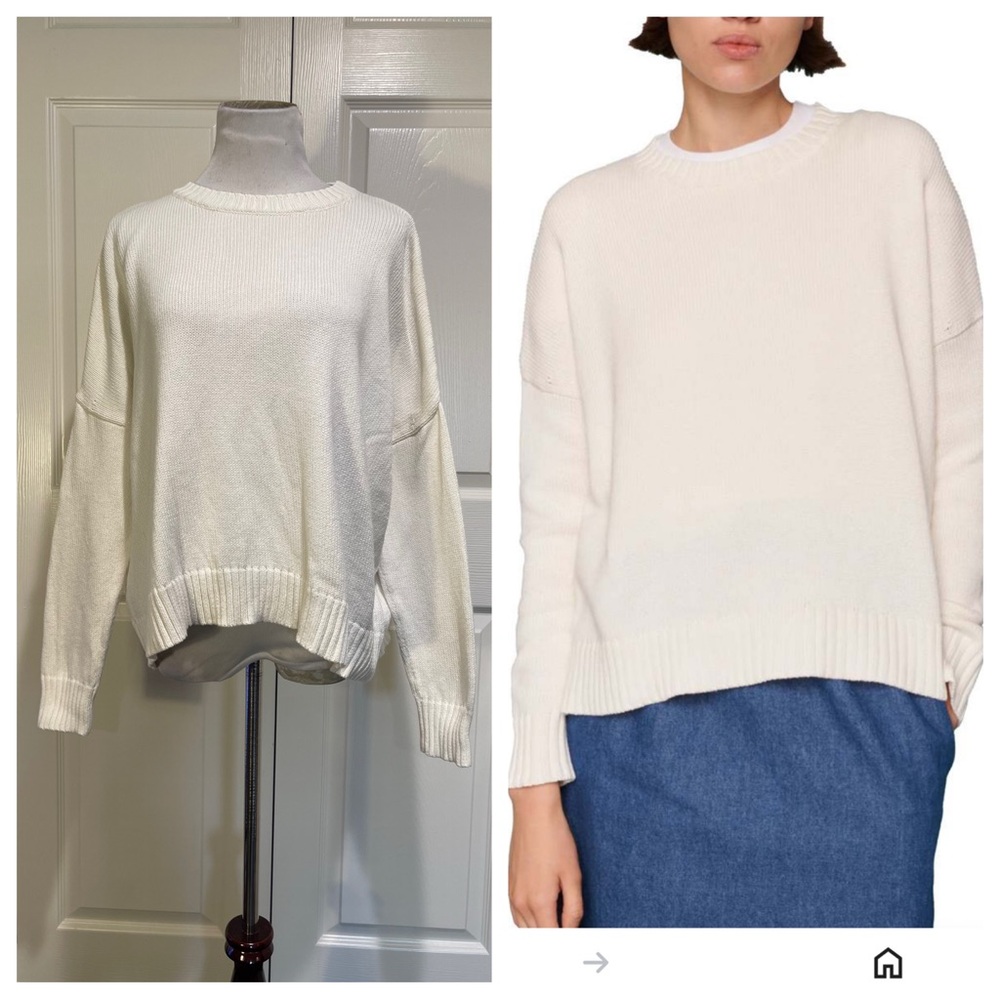 ORGANIC BY JOHN PATRICK WIDE CREME COTTON PULLOVER - CREME